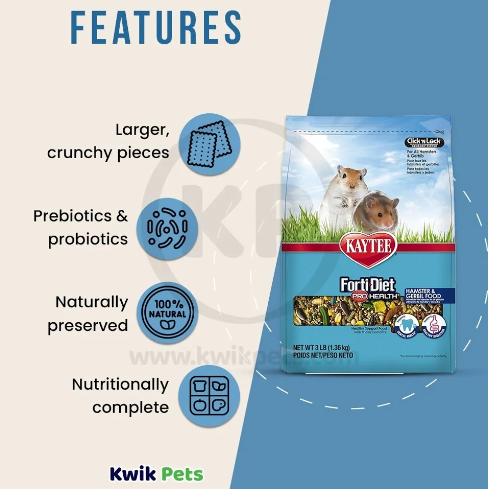 Kaytee Forti-Diet Pro Health Hamster & Gerbil Food 3-lb