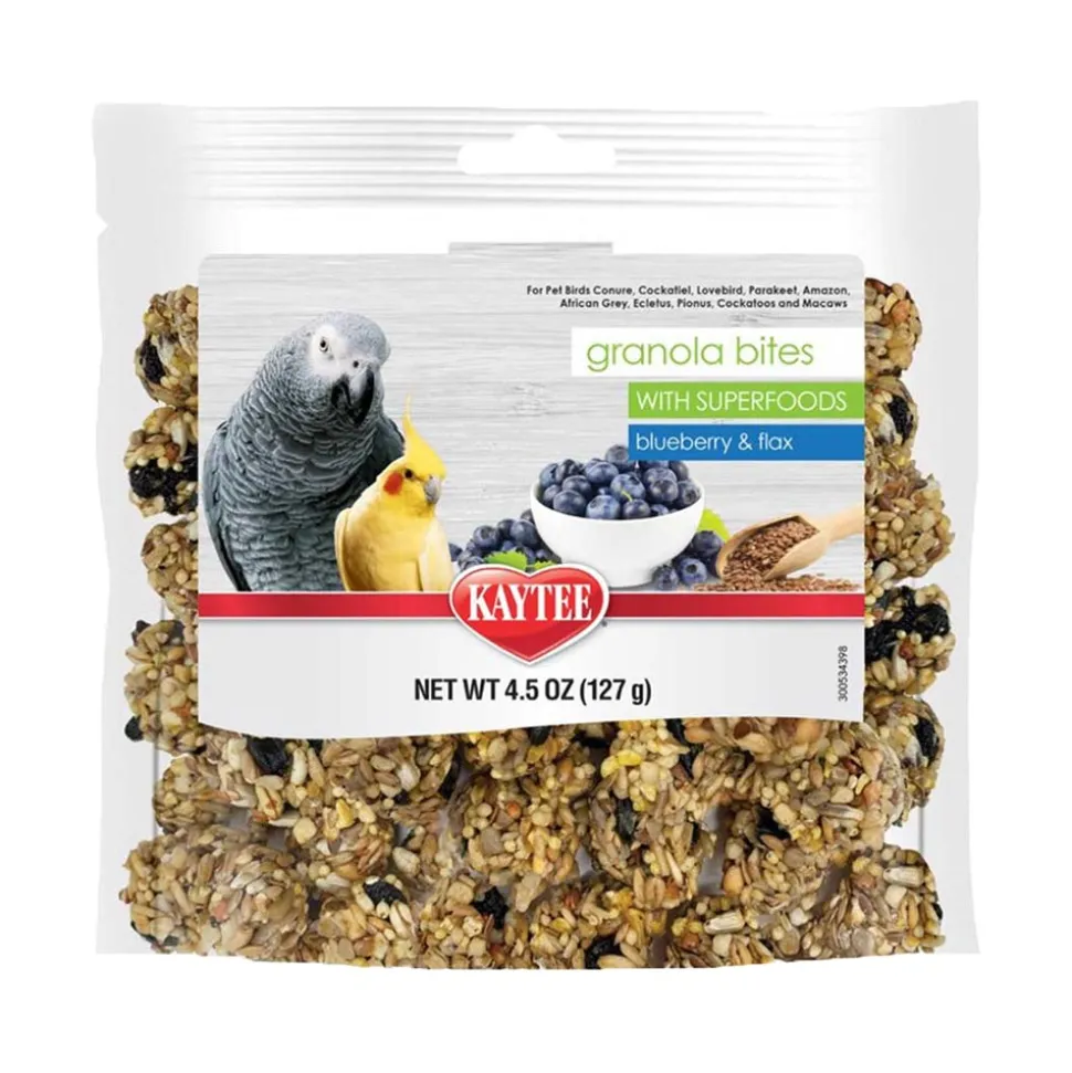 Kaytee Granola Bites with Superfoods Blueberry & Flax Pet Bird Treats 4.5-oz