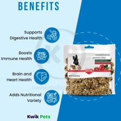 Kaytee Granola Bites with Superfoods Cranberry, Apple and Flax Small Animal Treats 4.5-oz