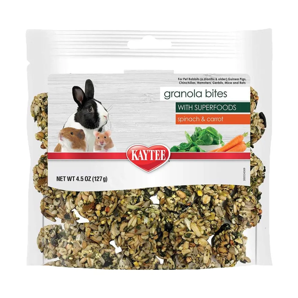 Kaytee Granola Bites with Superfoods Spinach & Carrot Small Animal Treats 4.5-oz