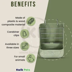 Kaytee Hay & Food Bin Feeder with Quick Locks 5.75 in X 6 in X 7 in