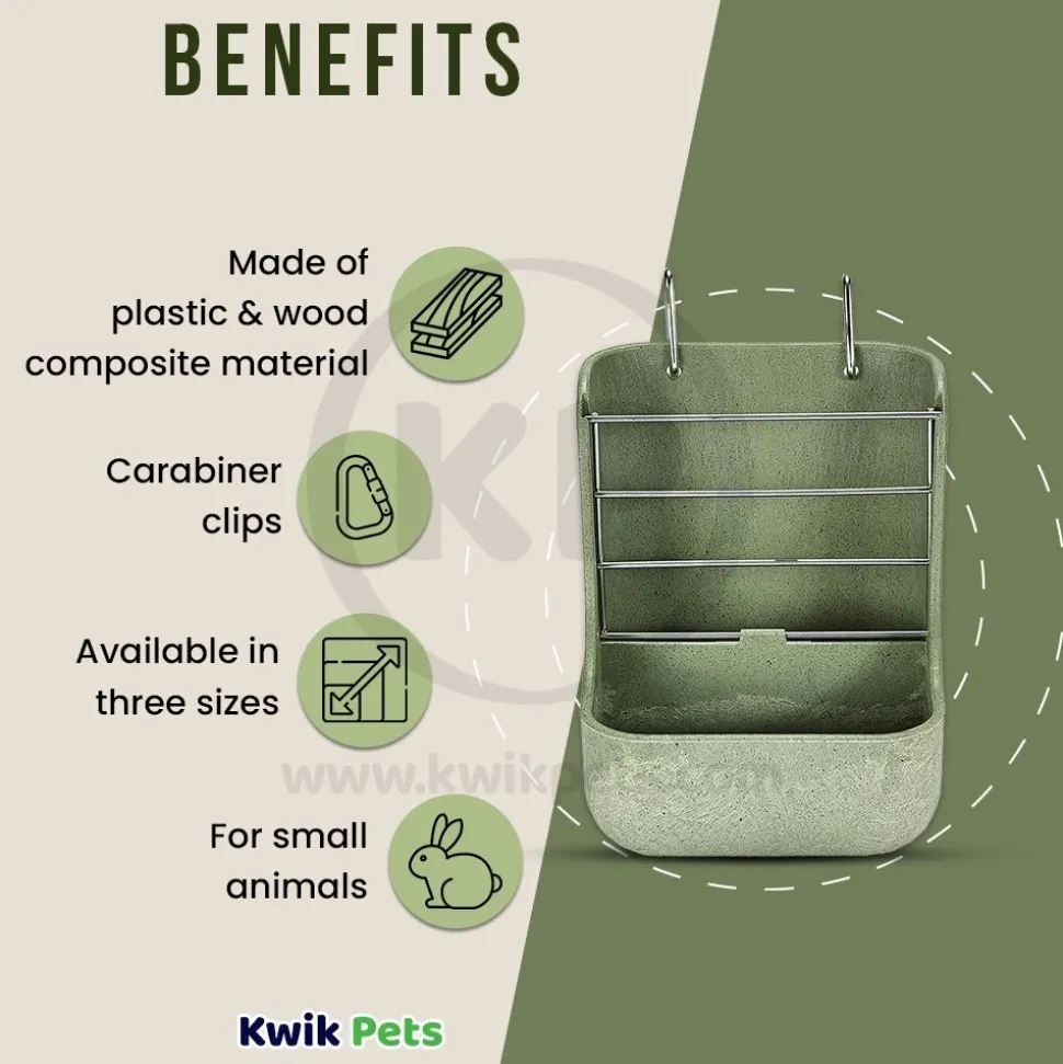Kaytee Hay & Food Bin Feeder with Quick Locks 5.75 in X 6 in X 7 in
