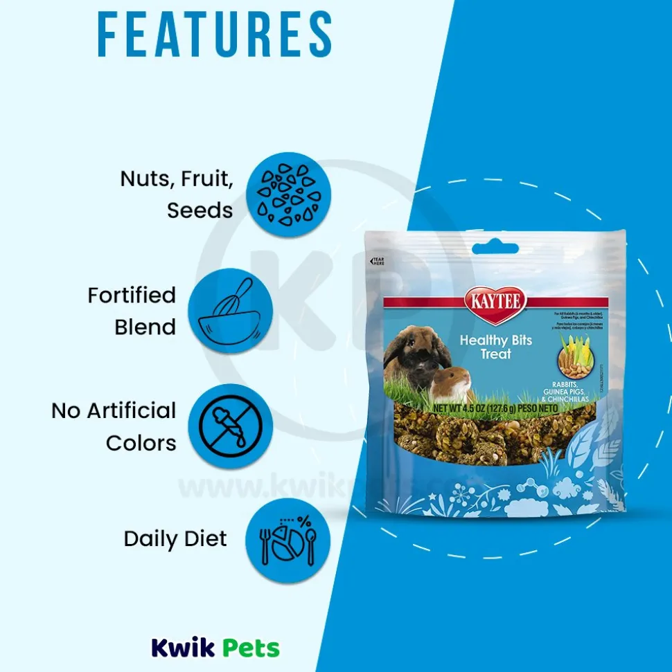 Kaytee Healthy Bits Treat for Rabbits Guinea Pigs & Chinchillas 4.5-oz
