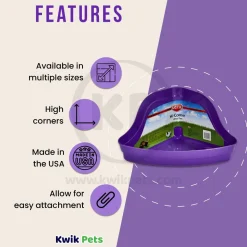 Kaytee Hi-Corner Litter Pan for Ferrets & Other Small Animals