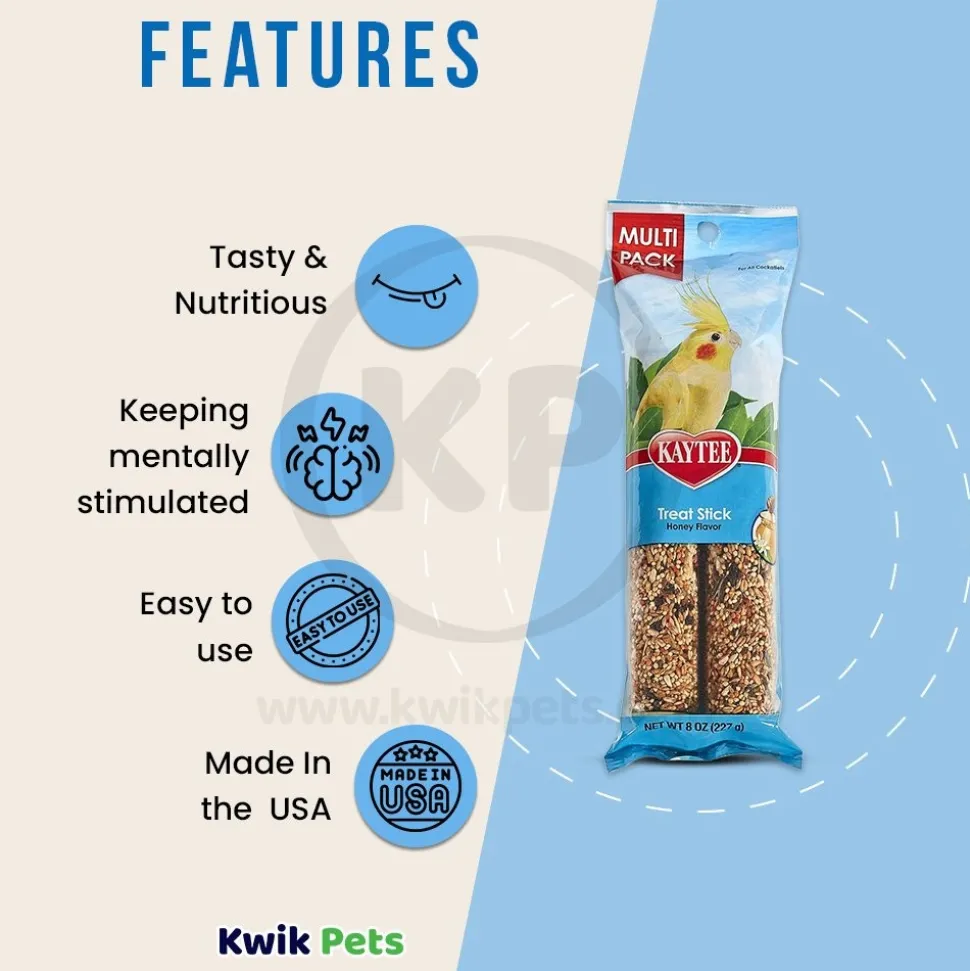 Kaytee Honey Flavor Treat Stick for Cockatiel 8-oz