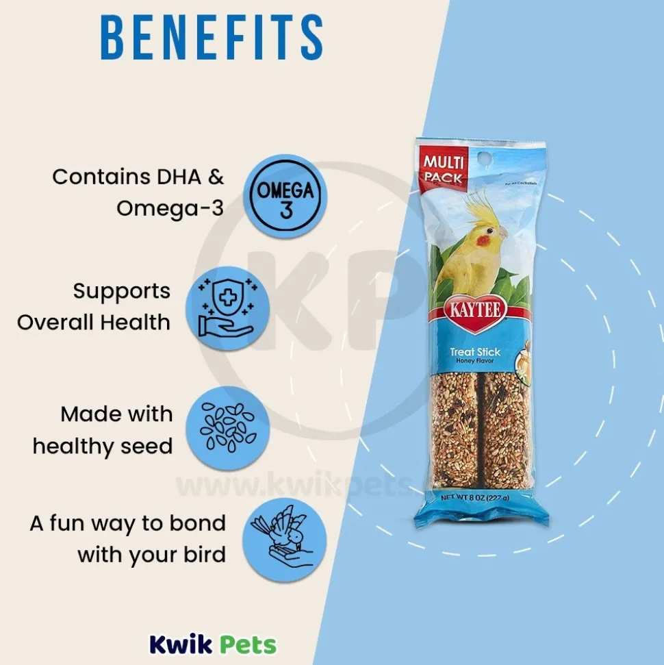 Kaytee Honey Flavor Treat Stick for Cockatiel 8-oz