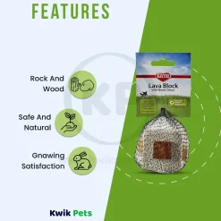 Kaytee Lava Block with Wood Chews for Small Animals 2.5 in X 2.5 in X 5 in