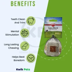 Kaytee Lava Block with Wood Chews for Small Animals 2.5 in X 2.5 in X 5 in