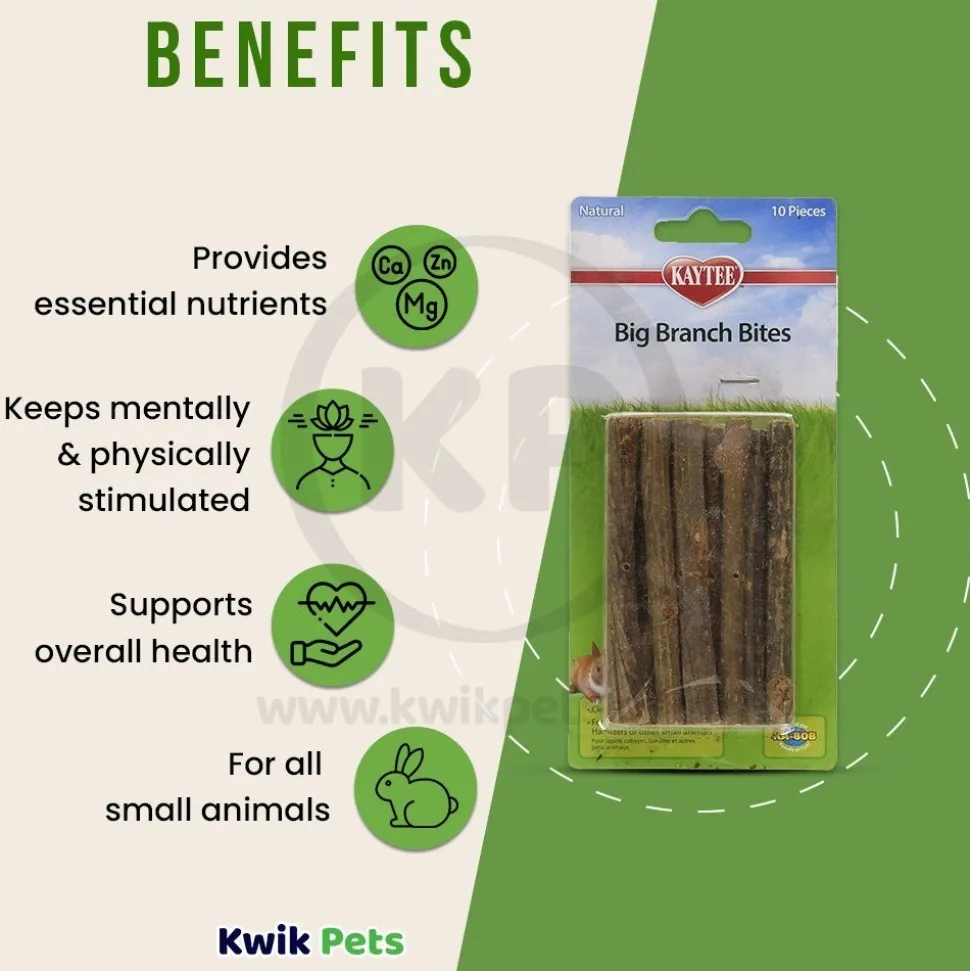 Kaytee Natural Big Branch Bites for Small Animals 10 Count