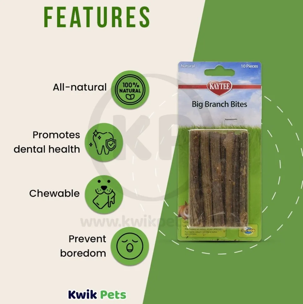 Kaytee Natural Big Branch Bites for Small Animals 10 Count