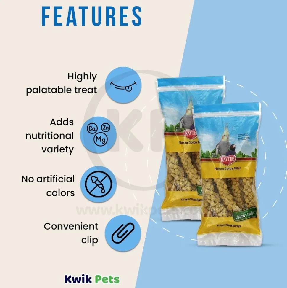 Kaytee Natural Spray Millet Bird Treats 2 Pack