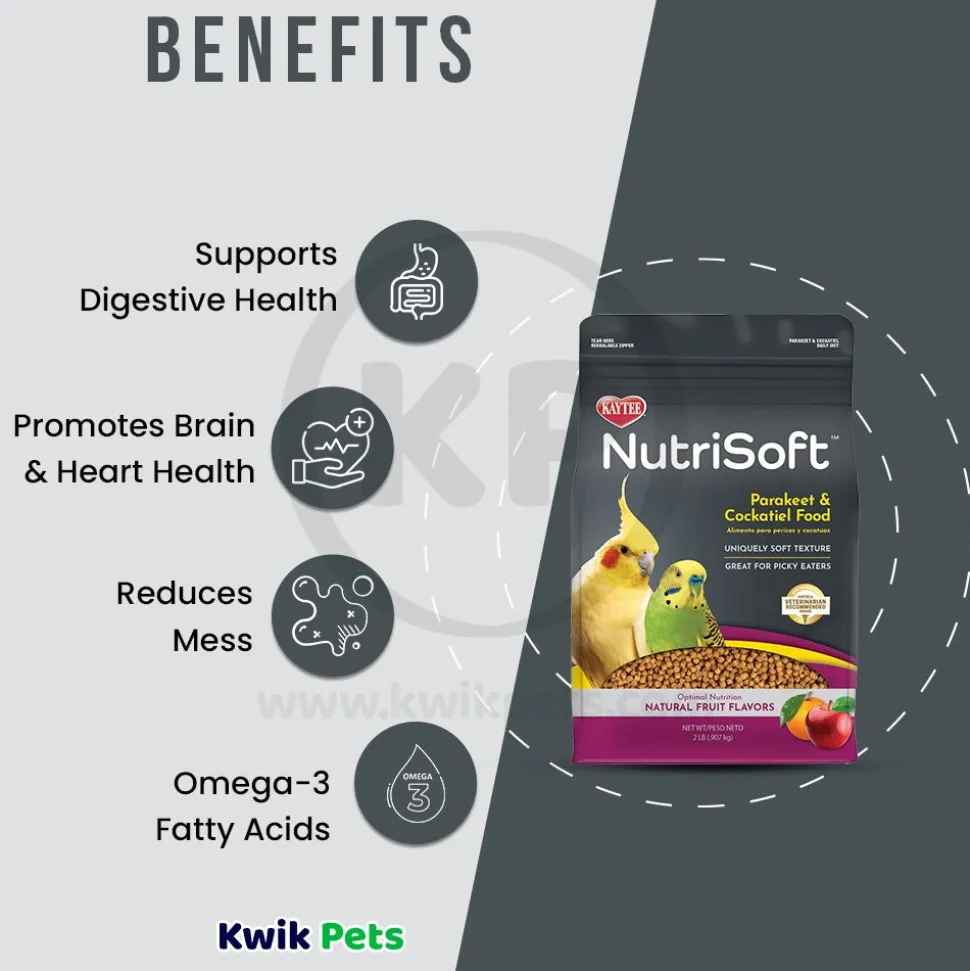 Kaytee NutriSoft Parakeet & Cockatiel Bird Food 2-lb