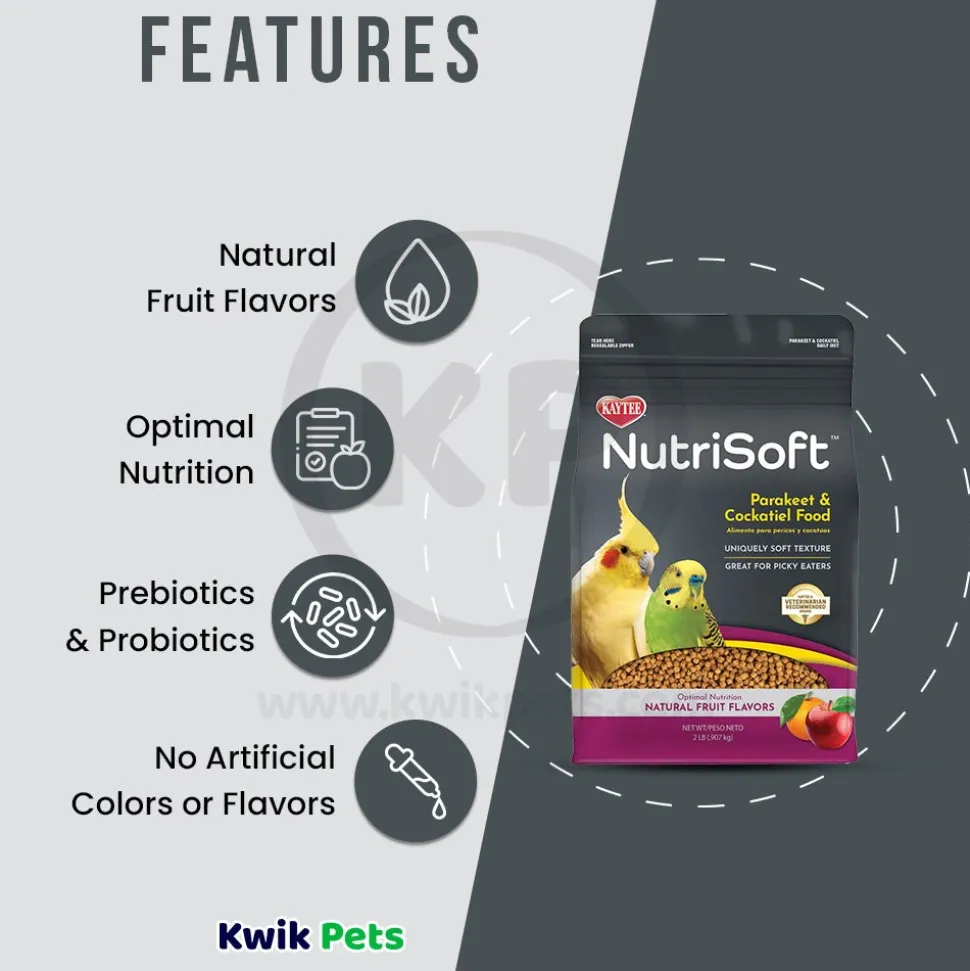 Kaytee NutriSoft Parakeet & Cockatiel Bird Food 2-lb