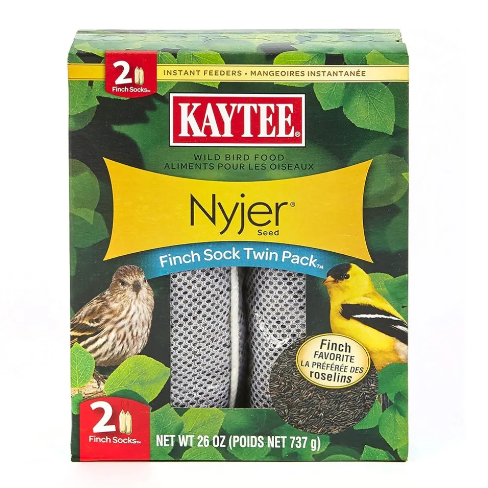 Kaytee Nyjer Finch Sock Wild Bird Food Instant Feeder Twin Pack 26-oz
