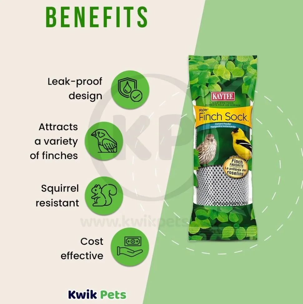 Kaytee Nyjer Finch Sock Wild Bird Food Instant Feeder 13-oz