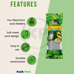 Kaytee Nyjer Finch Sock Wild Bird Food Instant Feeder 13-oz