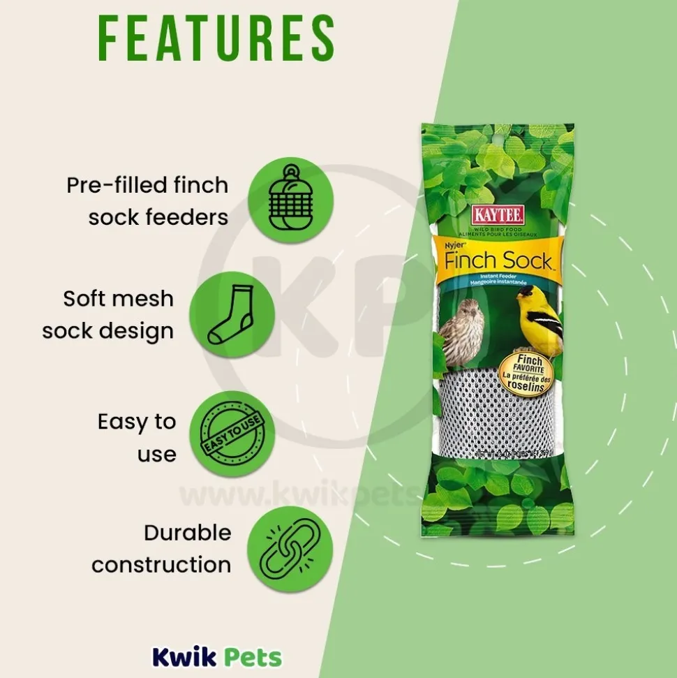 Kaytee Nyjer Finch Sock Wild Bird Food Instant Feeder 13-oz