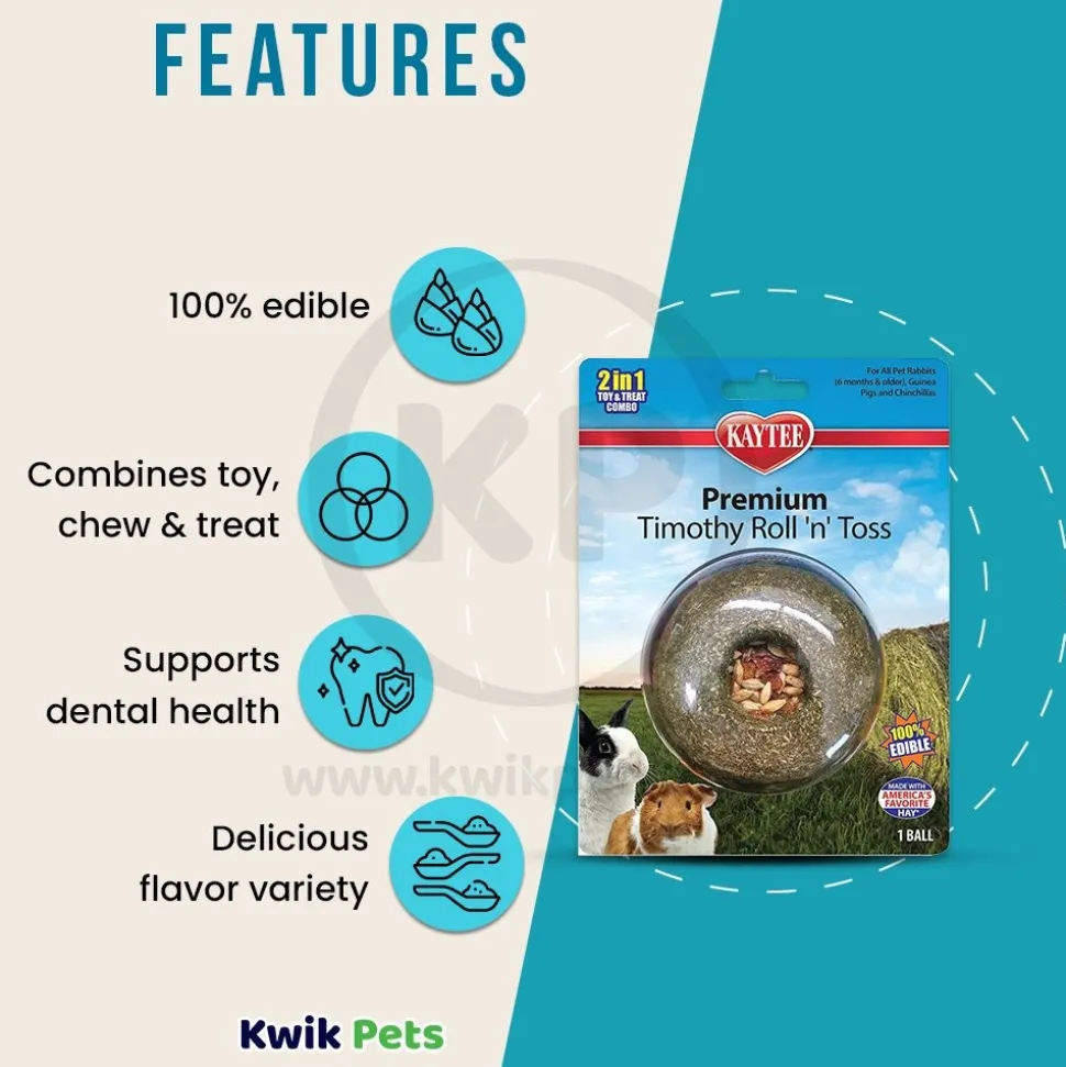 Kaytee Premium Timothy Roll'n'Toss Small Animal Treats