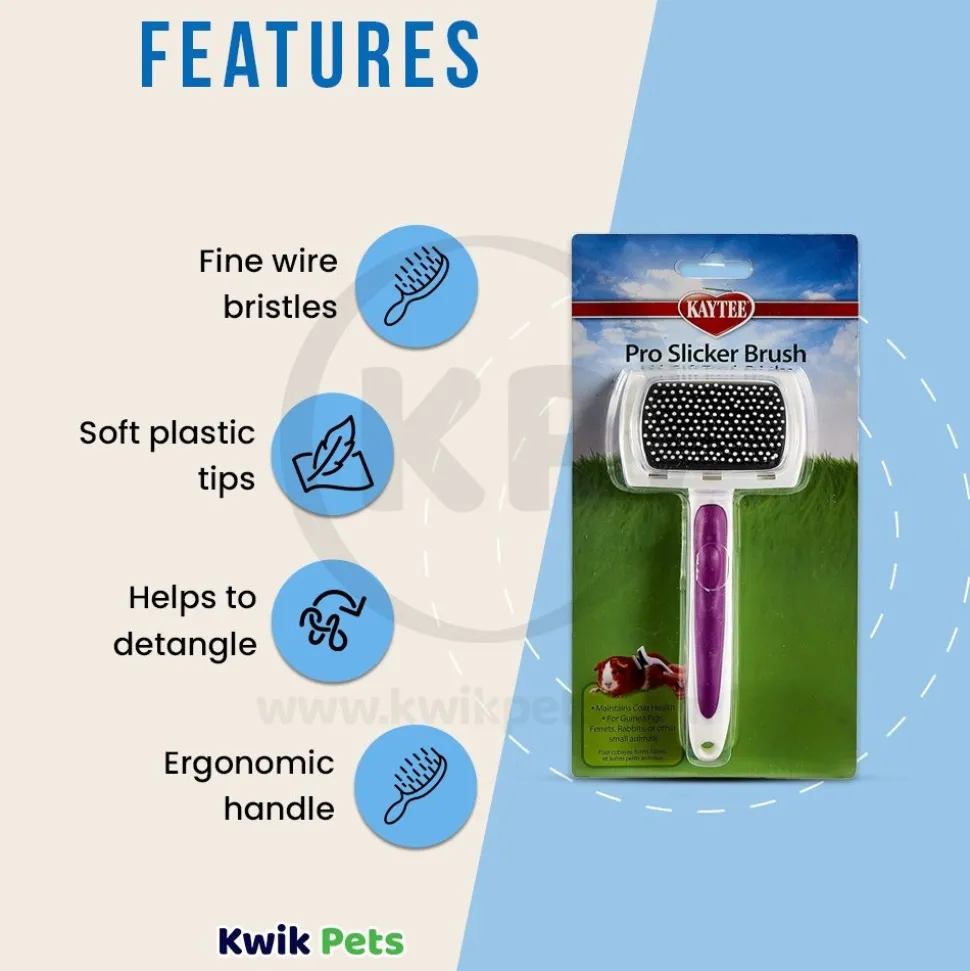 Kaytee Pro-Slicker Brush for Small Animals White