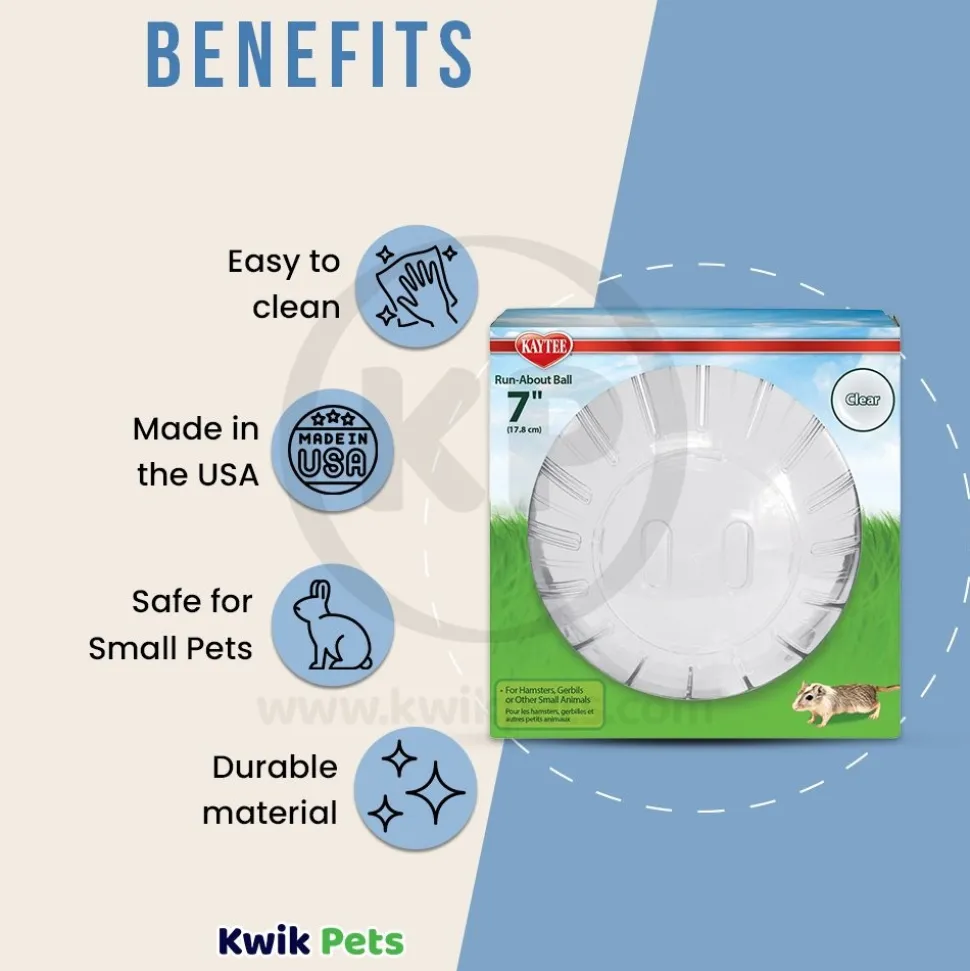 Kaytee Run-About Small Animal Mini Exercise Ball Clear 7-in