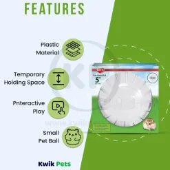 Kaytee Run-About Small Animal Mini Exercise Ball Clear 5-in