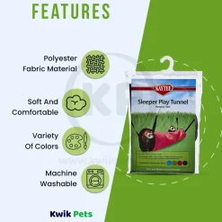 Kaytee Simple Sleeper Play Tunnel for Small Animals Assorted 15 in X 4.5 in
