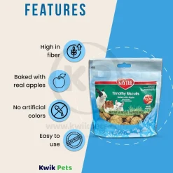 Kaytee Timothy Biscuits Baked with Apple Small Animal Treats 4-oz