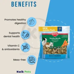 Kaytee Timothy Biscuits Baked with Carrot Small Animal Treats 10-oz