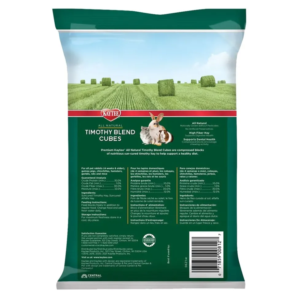 Kaytee Timothy Hay Blend Cubes for Small Animals 1-lb