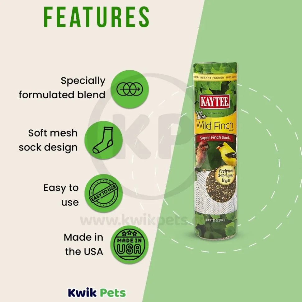Kaytee Ultra Wild Finch Blend Super Sock Wild Bird Food 25-oz