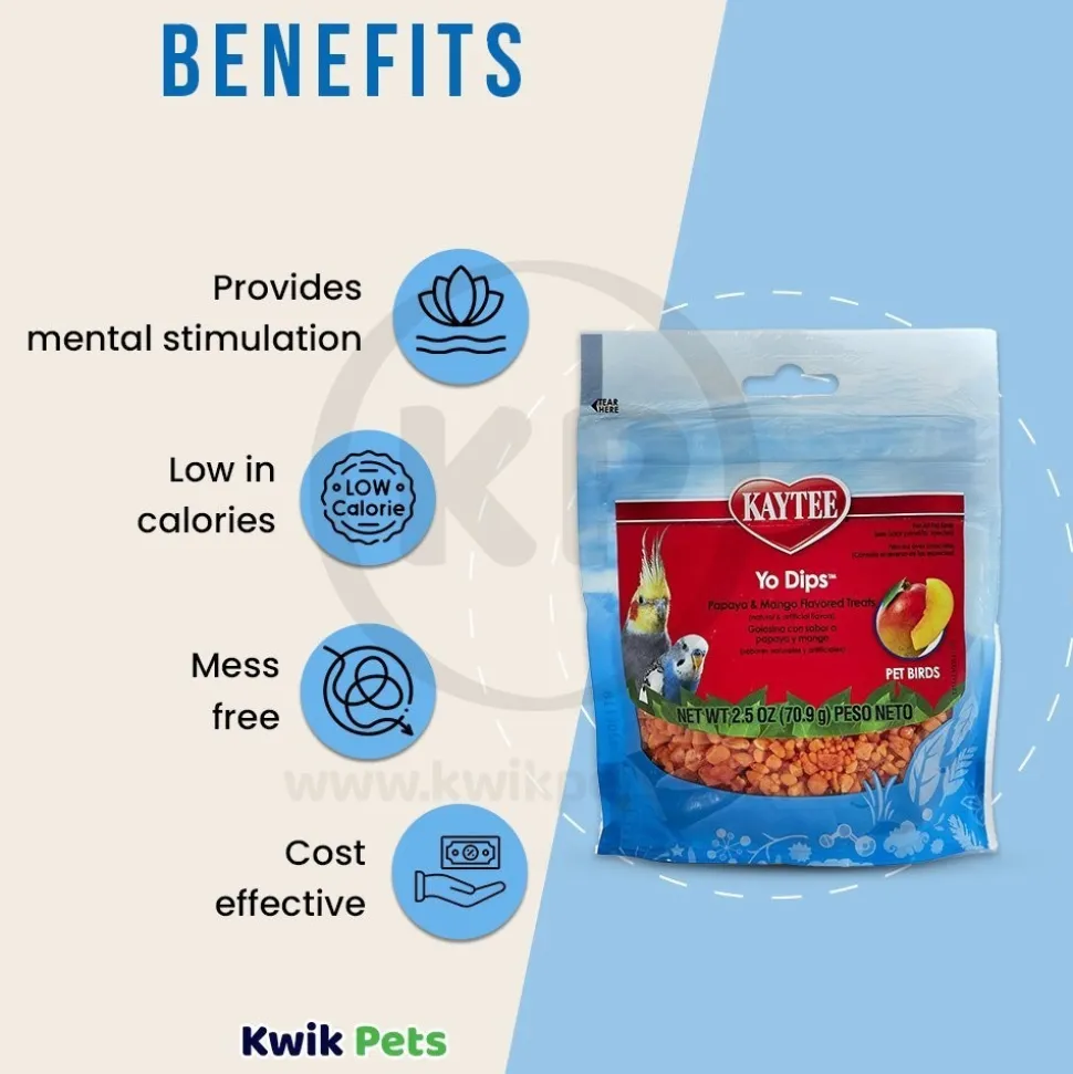 Kaytee Yo Dips Mango & Papaya Flavored Treat for All Pet Birds 2.5-oz