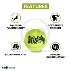 KONG AirDog Squeakair Tennis Ball Dog Toy Large