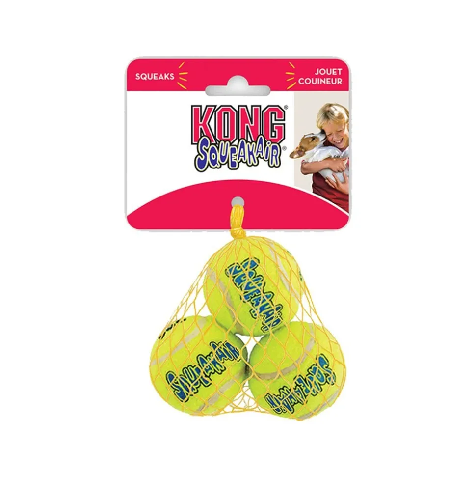 KONG Air Dog Squeakair Tennis Ball Dog Toy Medium 3 Count