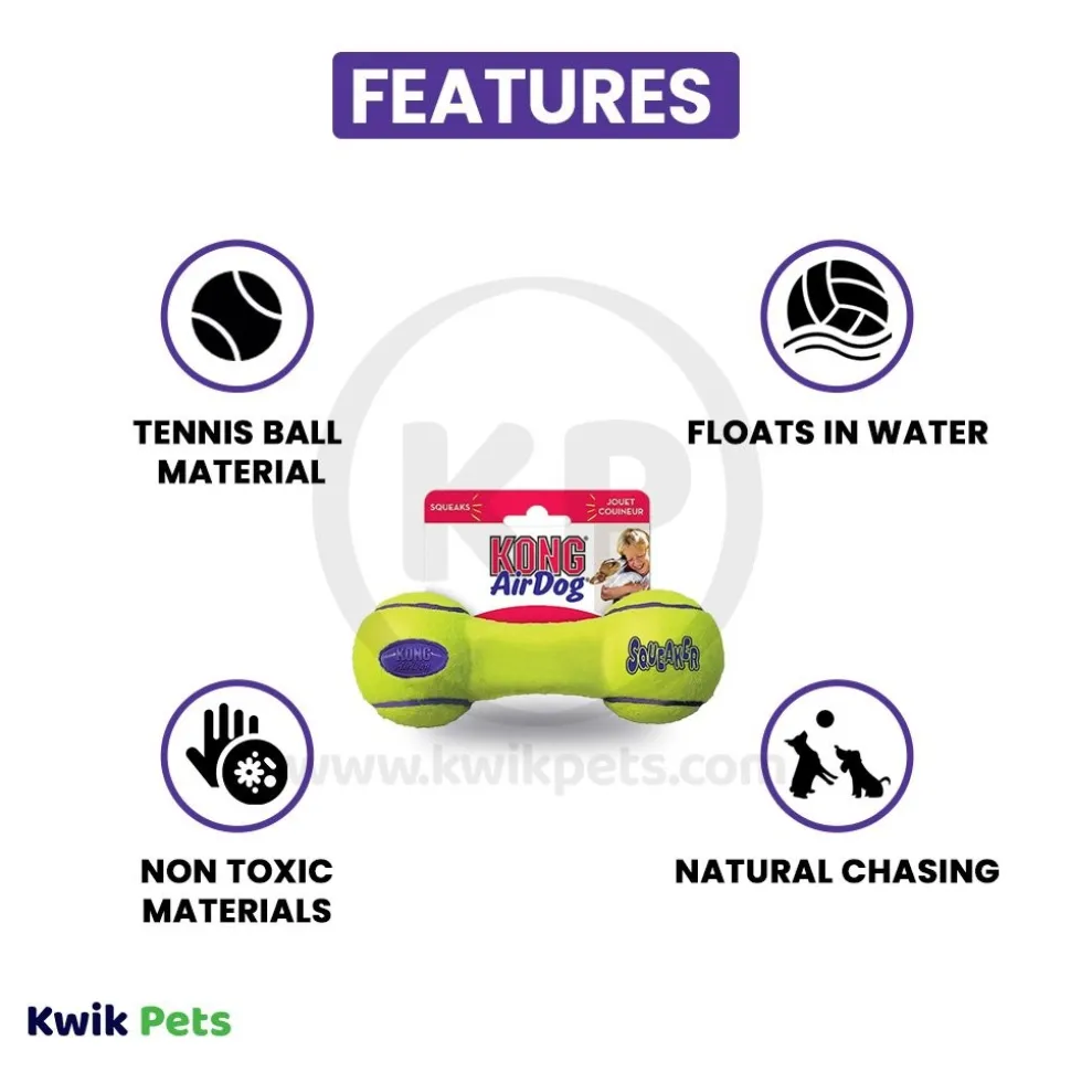 KONG Air Dog Squeaker Dumbbell Dog Toy Medium