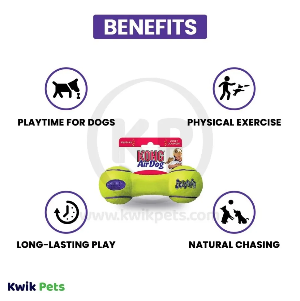 KONG Air Dog Squeaker Dumbbell Dog Toy Medium