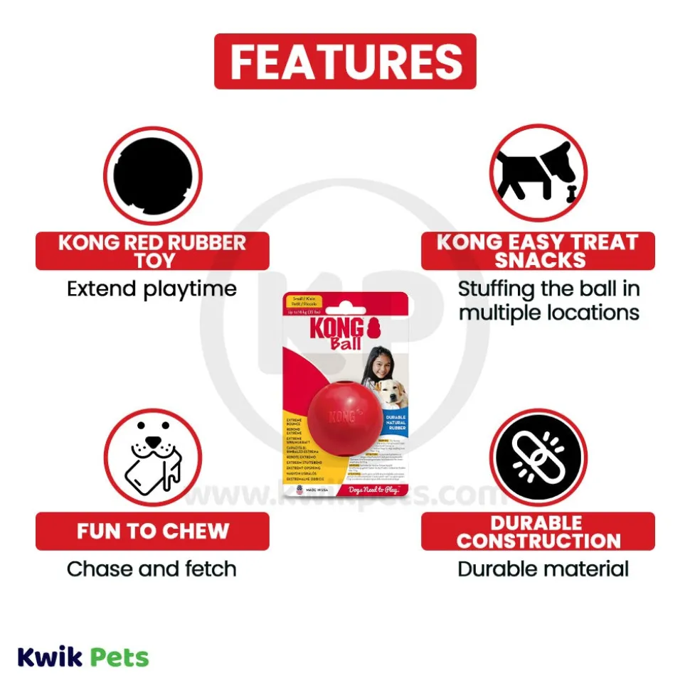 KONG Ball Dog Toy Red Small