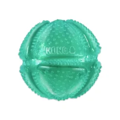 KONG Dental Squeezz Ball Dog Chew Toy Teal Medium