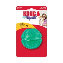 KONG Dental Squeezz Ball Dog Chew Toy Teal Medium
