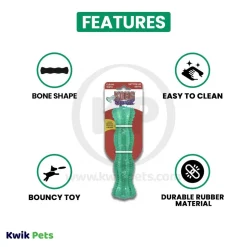 KONG Dental Squeezz Stick Dog Chew Toy Teal Medium