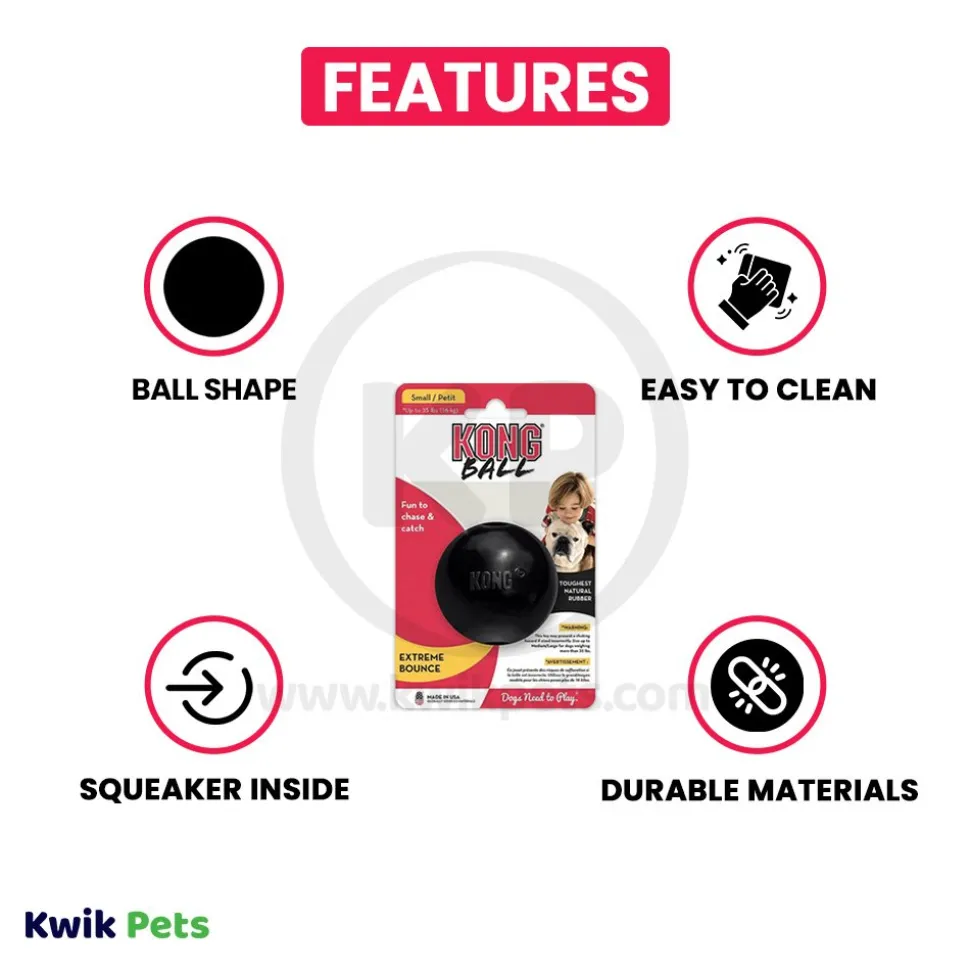 KONG Extreme Ball Dog Toy Black Small