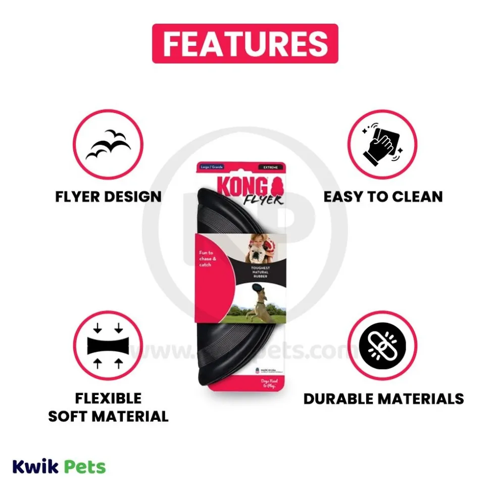 KONG Extreme Flyer Dog Toy Black Large