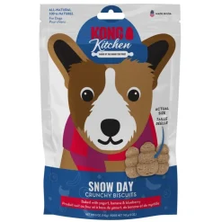 KONG Kitchen Holiday Snow Day Crunchy Dog Biscuits Yogurt, Banana & Blueberry 5-oz