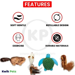 KONG Refillable Catnip Beaver Cat Toy Brown One Size