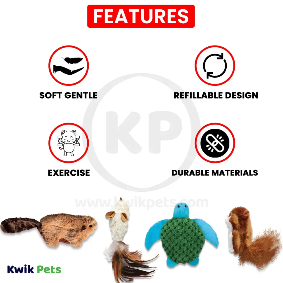 KONG Refillable Catnip Squirrel Cat Toy Brown One Size