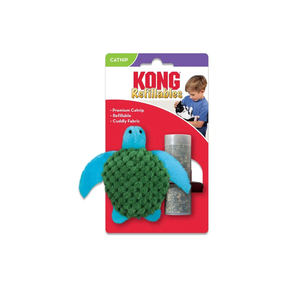 KONG Refillable Catnip Turtle Cat Toy Green One Size