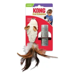 KONG Refillable Feather Mouse Catnip Cat Toy White One Size