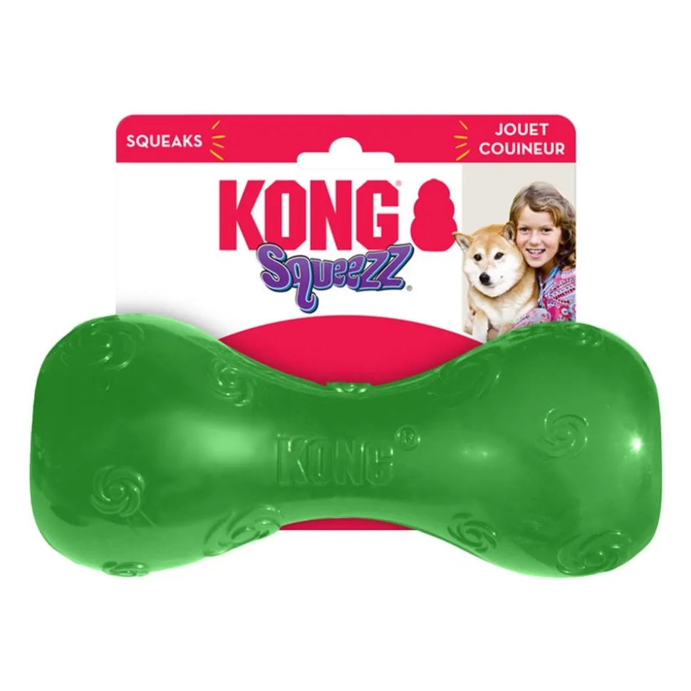 KONG Squeezz Dumbbell Dog Toy Assorted Large