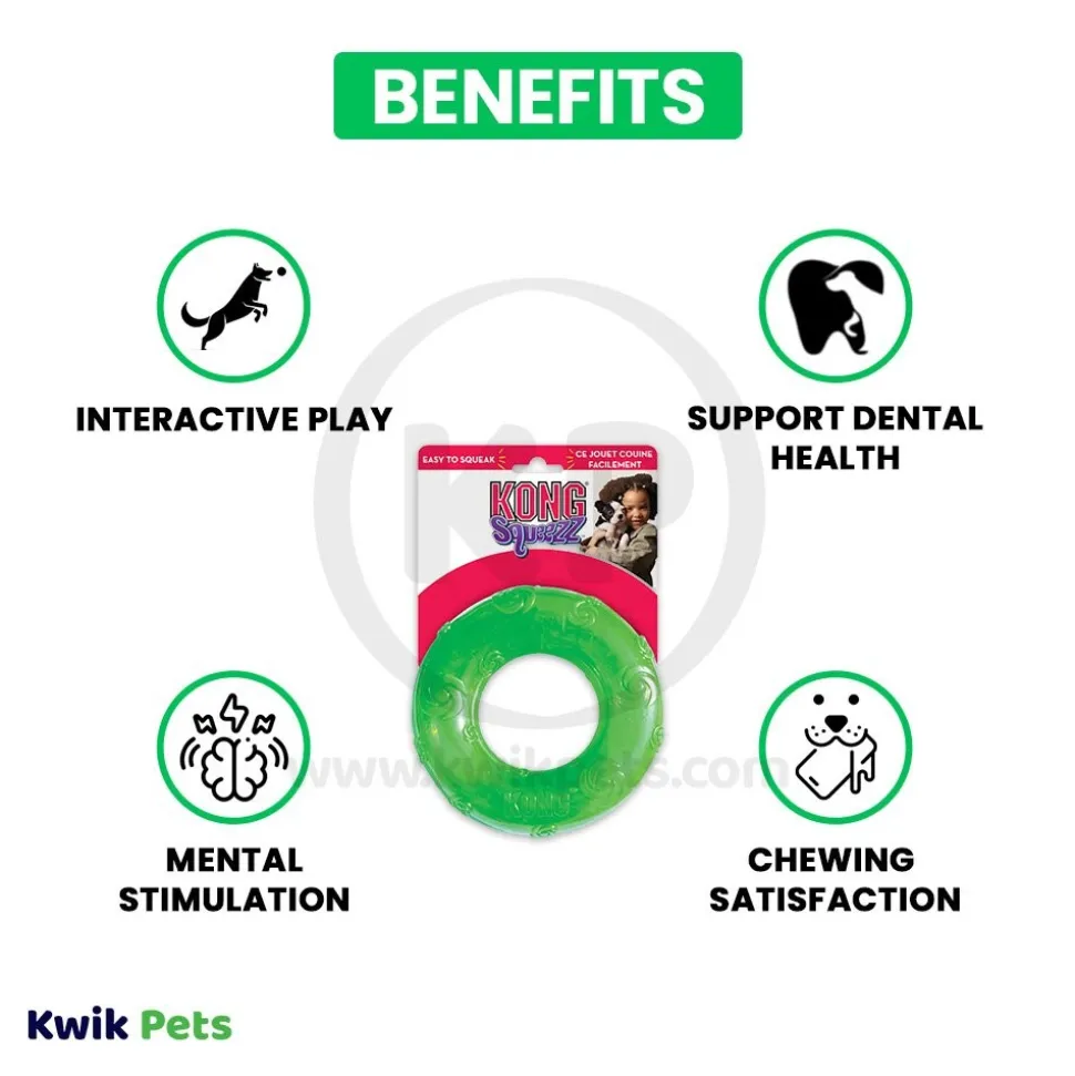 KONG Squeezz Ring Dog Toy Assorted Large