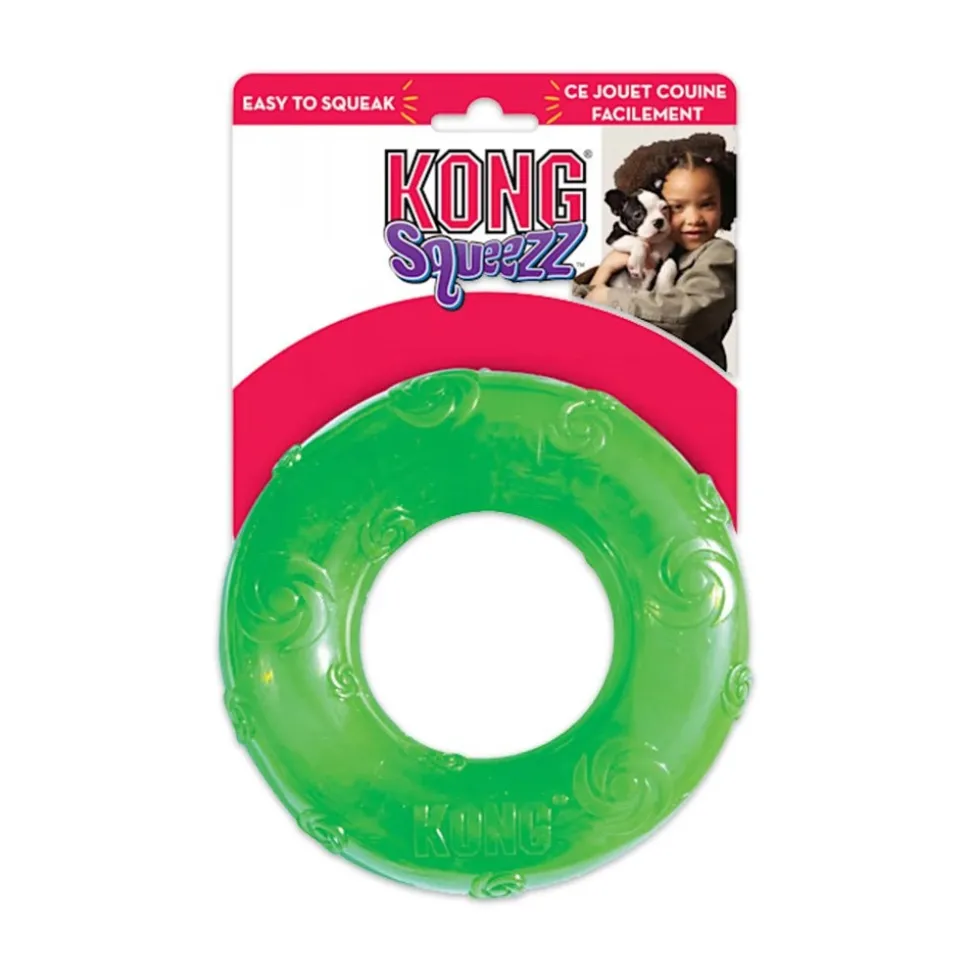 KONG Squeezz Ring Dog Toy Assorted Large