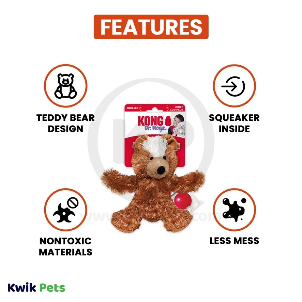 KONG Unstuffed Dog Toy Teddy Bear with Squeaker Medium